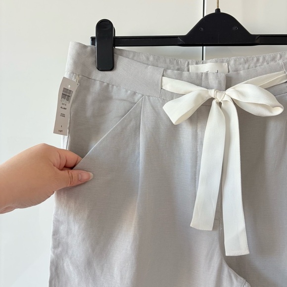 Aritzia Wilfred Allant Gray Linen Blend Cropped Pants - Picture 5 of 13